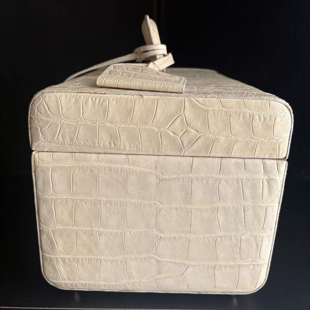 Dooney & Bourke Nile White Croc Embossed leather Train Case Travel cosmetic bag - Picture 5 of 16